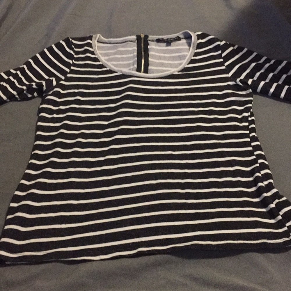 Black and white striped Green Envelope shirt